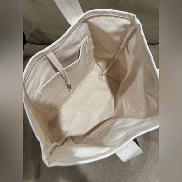 Museum of Peace & Quiet Canvas Tote Bag - Green and Cream - Picture 3 of 3